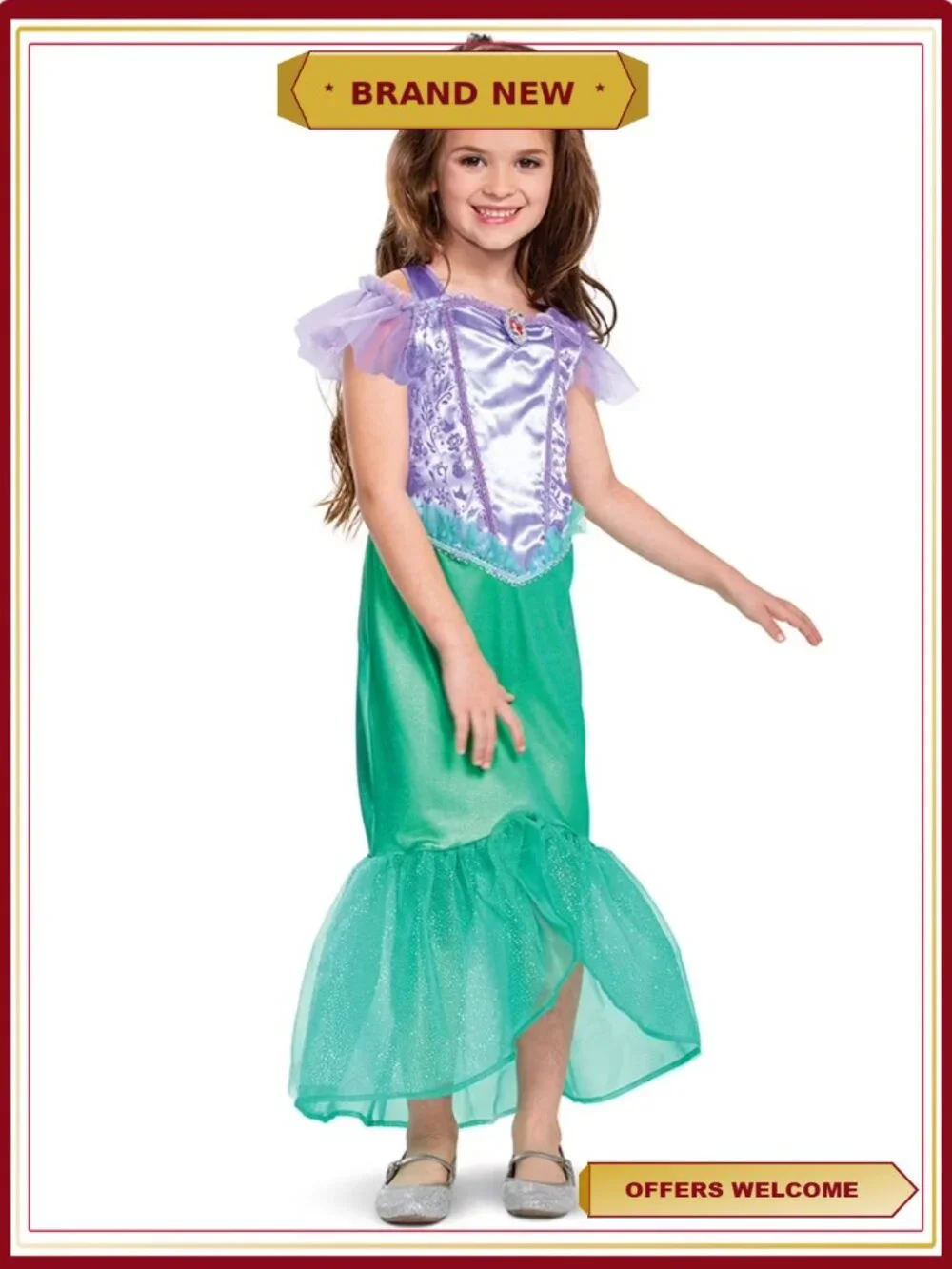 Ariel Little Mermaid Girls Halloween Costume XS Dress